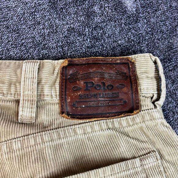Vtg Polo Ralph Lauren Corduroy Men's 36X30 Pants Flat Front Brown Straight - Picture 11 of 12